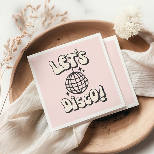 Let's Disco Party Pink Napkin Serviette