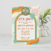 Let's Disco, Retro Birthday  Einladung (Stehend Vorderseite)