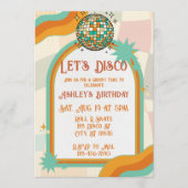 Let's Disco, Retro Birthday  Einladung (Vorderseite)
