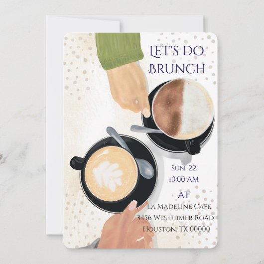 Let's Do Brunch Latte 2 Einladung (Vorderseite)