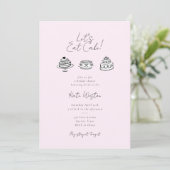 Let's Eat Cake Vintage Bridal Shower Invitation Einladung (Stehend Vorderseite)