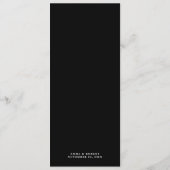 "Let's Eat" Einfaches elegantes Black Wedding Menü Menükarte (Rückseite)