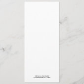 "Let's Eat" Elegantes Black & White Wedding Menü Menükarte (Rückseite)