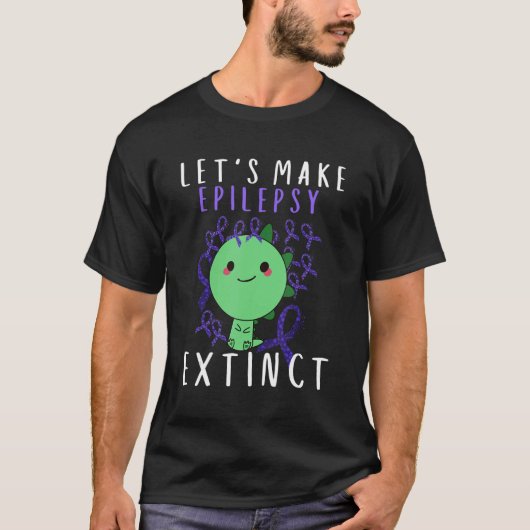 Lets Epilepsy Extinct Kid Mom Dad Epilepsy Awarene T-Shirt (Vorderseite)