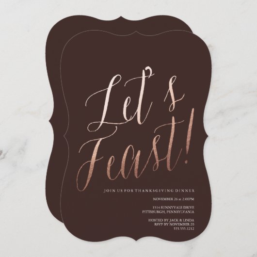 LET'S FEAST Erntedank Dinner Einladung (Vorne/Hinten)