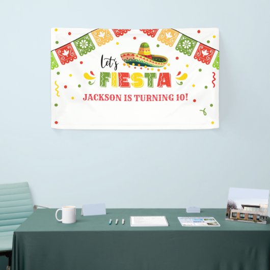 LET'S FIESTA Birthday Party banner backdrop (Messeveranstaltung)