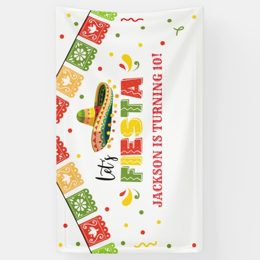 LET'S FIESTA Birthday Party banner backdrop (Vertikal)