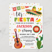 LET'S FIESTA Birthday Party Invitation Einladung (Vorne/Hinten)