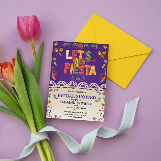 Let's Fiesta Bridal Shower Mexican Floral Einladung