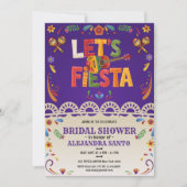 Let's Fiesta Bridal Shower Mexican Floral Einladung (Vorderseite)
