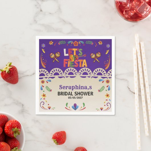 Let's Fiesta Bridal Shower Mexican Floral Serviette (Beispiel)