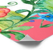 Lets Fiesta Cactus Floral 3rd Birthday Party Poster (Ecke)