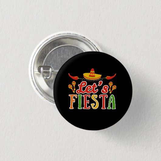 Let's Fiesta Cinco de Mayo Button (Vorne & Hinten)