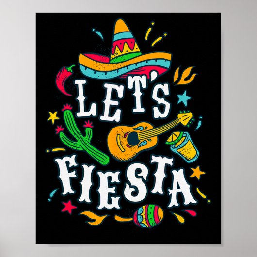 Let's Fiesta Cinco De Mayo Mexican Festival Party Poster (Vorne)