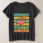 Let's Fiesta Flamingo Cinco De Mayo Große Größe T-Shirt (Design vorne)
