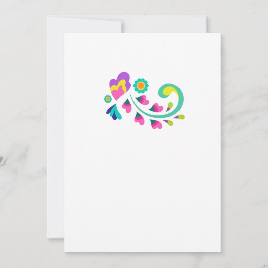 Let's Fiesta Floral Fiesta Mexican Bridal Shower Einladung (Rückseite)