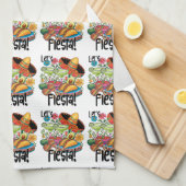 Let's Fiesta! Fun Tacos and Margarita Lover Geschirrtuch (Viertel Falte)