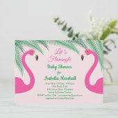 Let's Flamingle Baby Shower Einladung - rosa (Stehend Vorderseite)