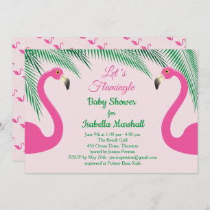 Let's Flamingle Baby Shower Einladung - rosa