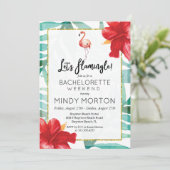 Let's Flamingle Bachelorette Weekend Einladung (Stehend Vorderseite)