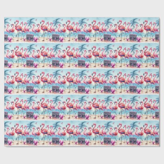 Let's Flamingle Beach Birthday Bash Geschenkpapier (Flach)