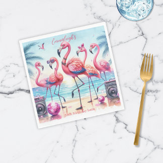 Let's Flamingle Beach Party Geburtstagspapier Serviette