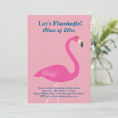 Let's Flamingle Class of 2019 Invitation in Pink Einladung (Stehend Vorderseite)