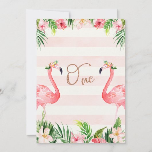 Let's Flamingle Flamingo 1. Geburtstag Einladung (Rückseite)