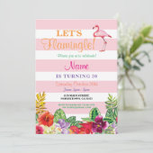 Let's Flamingle Flamingo 30. Geburtstag Einladung (Stehend Vorderseite)