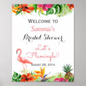 Let's Flamingle Flamingo Brautparty Sign Poster (Vorne)