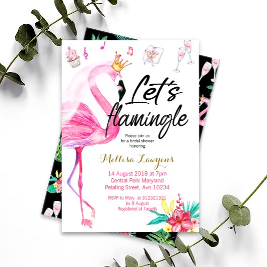 Let's Flamingle Flamingo Bridal Dusche Einladung