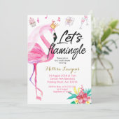 Let's Flamingle Flamingo Bridal Dusche Einladung (Stehend Vorderseite)