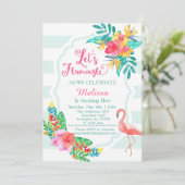 Let's Flamingle - Flamingo Einladung (Stehend Vorderseite)