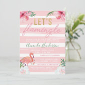 Let's Flamingle Flamingo Einladung (Stehend Vorderseite)