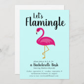 Let's Flamingle Flamingo Junggeselinnen-Abschied Einladung (Vorne/Hinten)