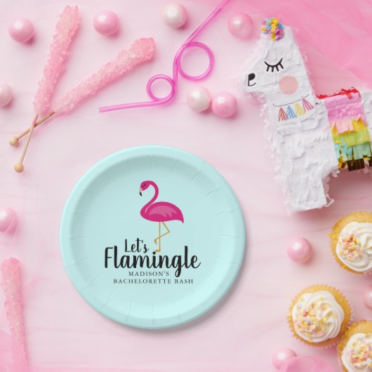 Let's Flamingle Flamingo Junggeselinnen-Abschied Pappteller (Party)