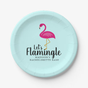 Let's Flamingle Flamingo Junggeselinnen-Abschied Pappteller