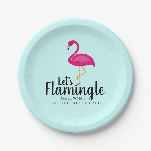 Let's Flamingle Flamingo Junggeselinnen-Abschied Pappteller (Vorderseite)
