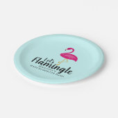 Let's Flamingle Flamingo Junggeselinnen-Abschied Pappteller (Schrägansicht)
