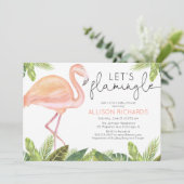 Let's Flamingle Flamingo Mädchen Dusche Einladung (Stehend Vorderseite)