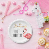 Let's Flamingle Gold Glitzer Brautparty Pappteller (Party)