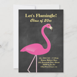 Let's Flamingle Graduation Party - Chalkboard Einladung