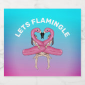 Let's Flamingle Party Float Ombre Pink Bierflaschenetikett (Einzelnes Label)