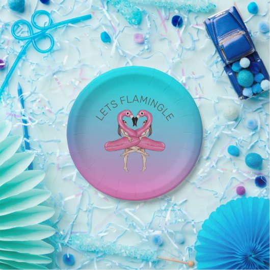 Let's Flamingle Party Float Ombre Pink Pappteller (Party)