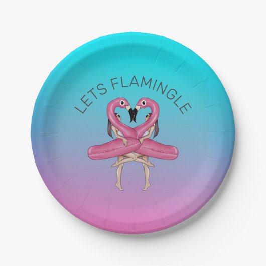 Let's Flamingle Party Float Ombre Pink Pappteller (Vorderseite)