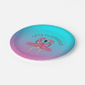 Let's Flamingle Party Float Ombre Pink Pappteller (Schrägansicht)