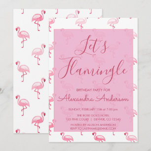 Let's Flamingle - Pink Flamingo Sommer Geburtstag Einladung