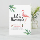Let's Flamingle Pool Party Invitation Einladung (Stehend Vorderseite)