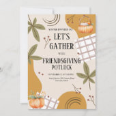 Let's Gather Friendsgiving Potluck Thanksgiving  Einladung (Vorderseite)