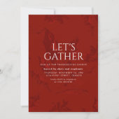 Let's Gather Vintage Red Thanksgiving Invitation Einladung (Vorderseite)
